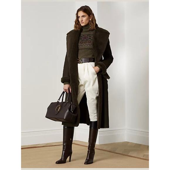 Ralph Lauren Intarsia-Knit Mockneck Sweater Wool Cashmere Hand Knit Sweater L - Picture 13 of 13